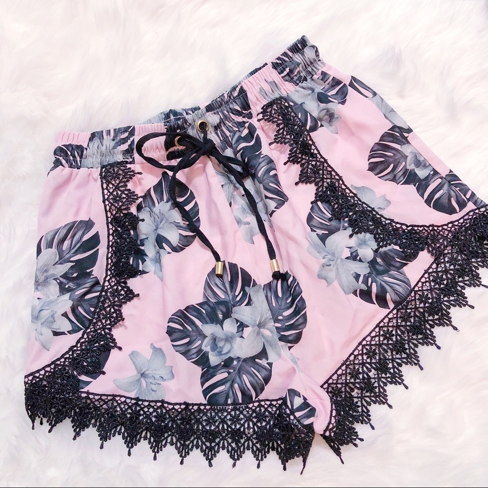 Pink Palm Shorts - NWOT